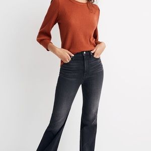 Madewell Brushed Rib Pleat Sleeve Top